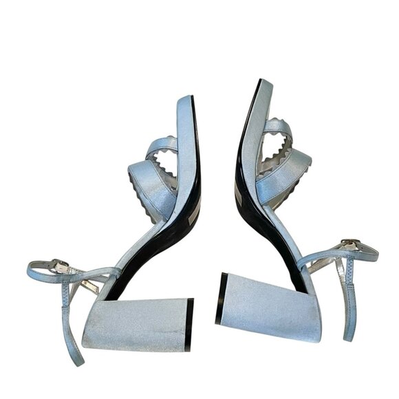 Vintage 90s y2k Esprit Chunky Platform Sandals Strappy Heels Escapade Blue 8 - Picture 3 of 10